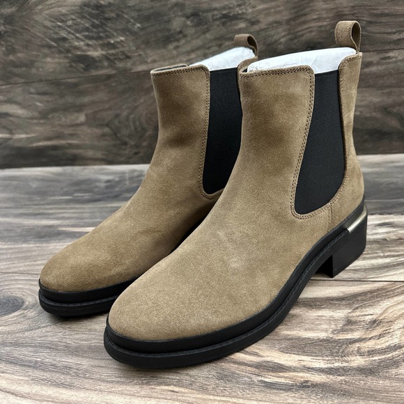 NIB Kenneth Cole Levon 2.0 Welt Chelsea Suede Ankle Boots Bootie Dark Taupe 8.5M - Picture 4 of 11